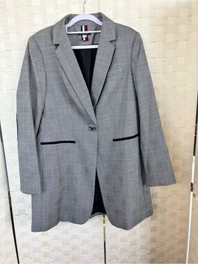 Tommy Hilfiger Classic Grey Plaid Women's Blazer